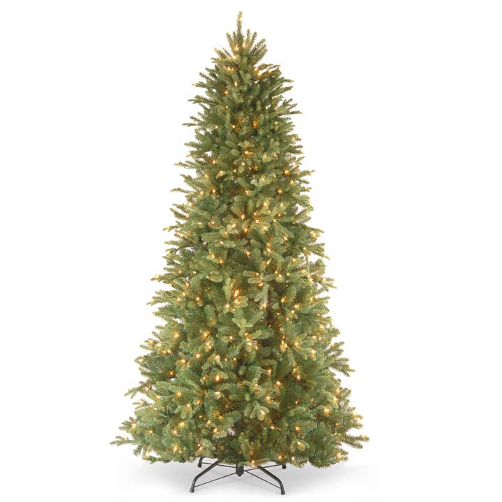 6.5 ft. Pre-Lit Tiffany Fir Slim Tree with Clear Lights PE Branch Tips, Plug-In for wholesale by National Tree Company
