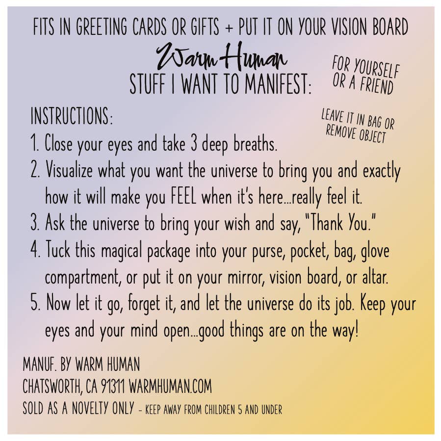 warm human - Wholesale Meditation Supplies - Stuff I Want To Manifest: One Damn Minute To Myself2