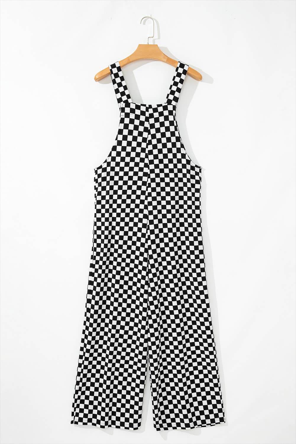 Noir Combinaison à jambes larges à poches et imprimé à carreaux en vente sur Faire1