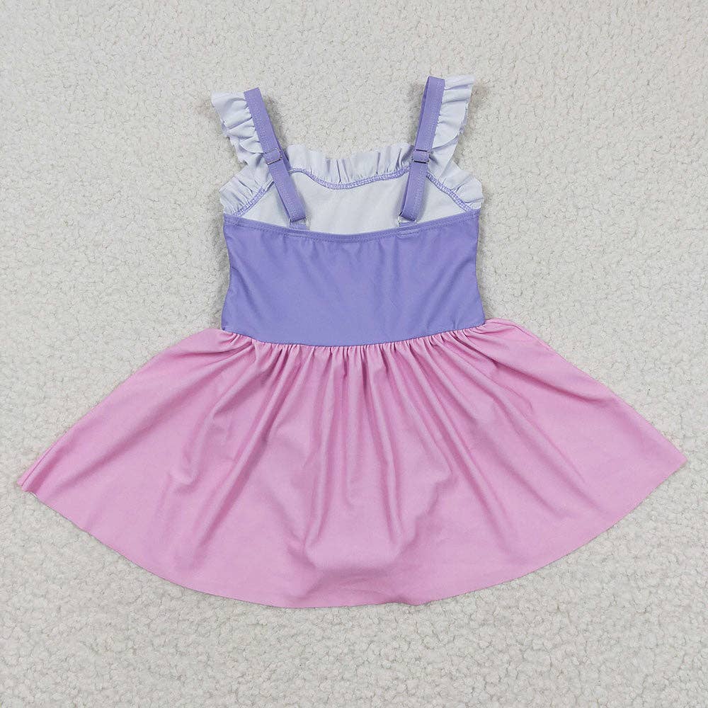 Aier Wholesale - Wholesale One Piece Swimsuit - Kids - Baby Girls Princess Lavender One Pieces Swimsuits2