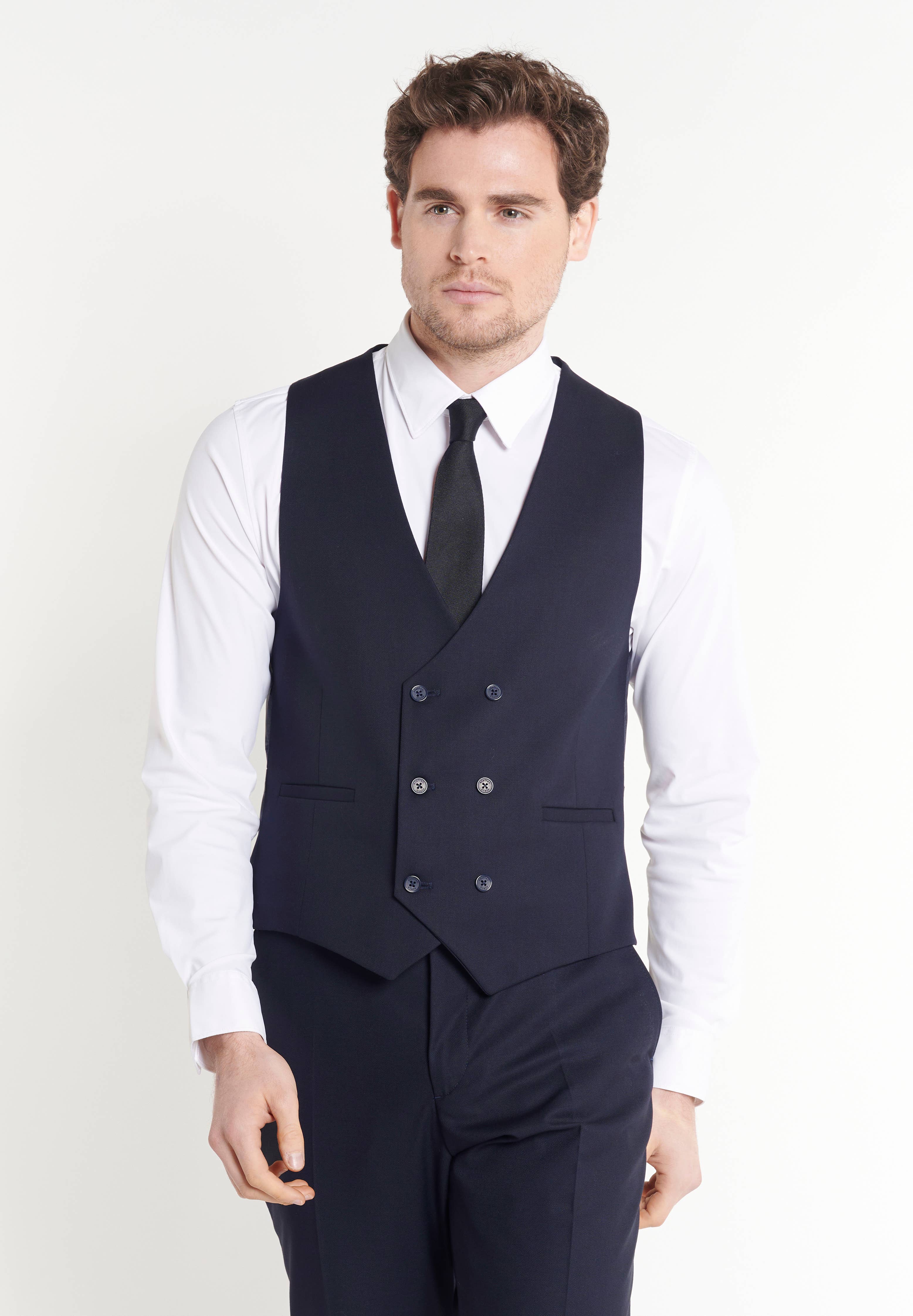 navy Steffen Klein Men's Three-Piece Suit for wholesale on Faire4