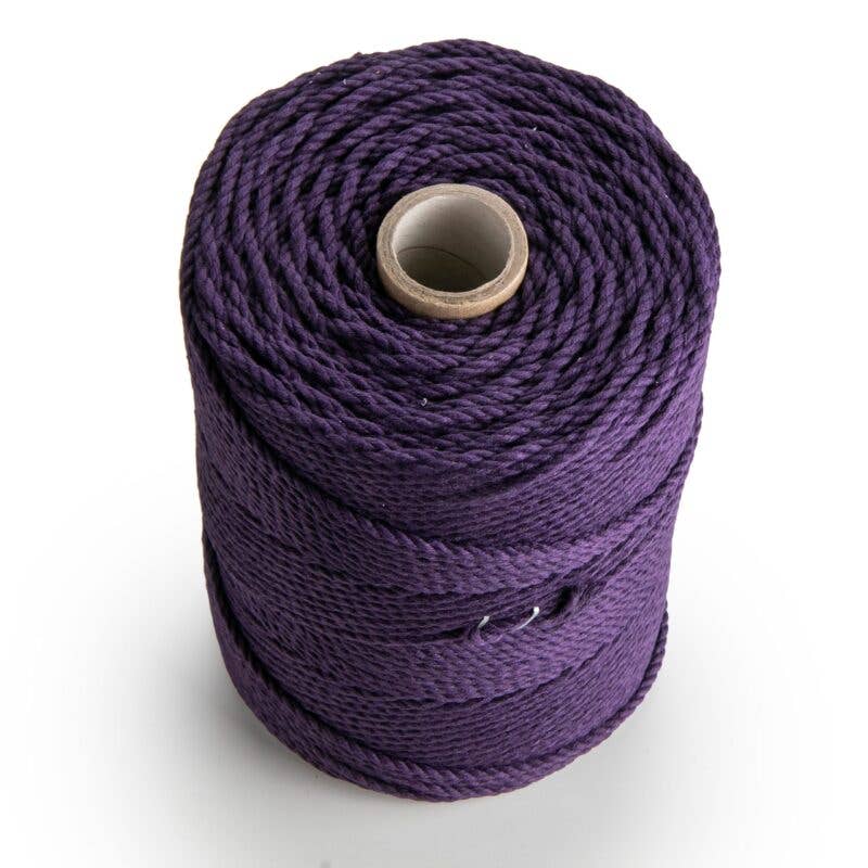 MB Cordas - Wholesale Cord - 3MM 3 Strand Twisted 200m Macrame Cotton Cord DARK PURPLE 3 PLY Macrame Rope1