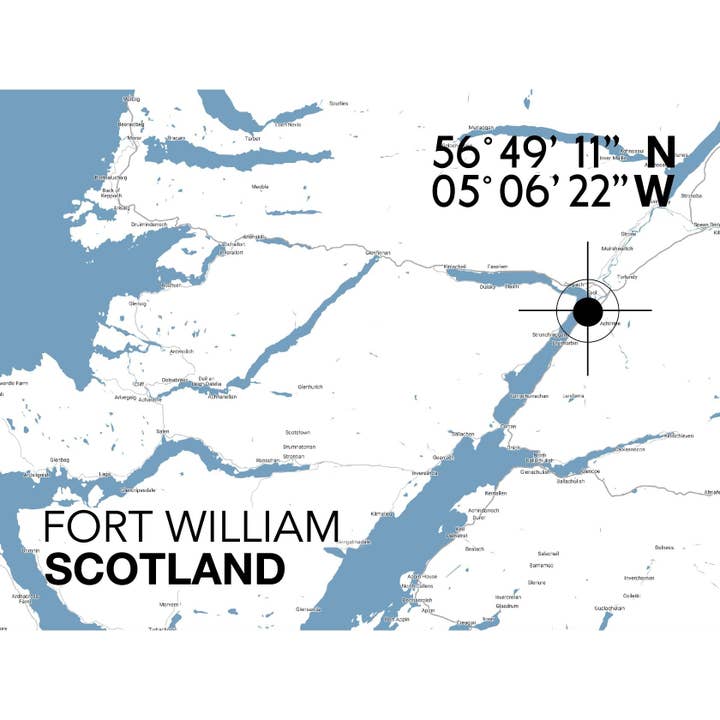 Mapa emblemático de Fort William para venta al por mayor de SeaKisses