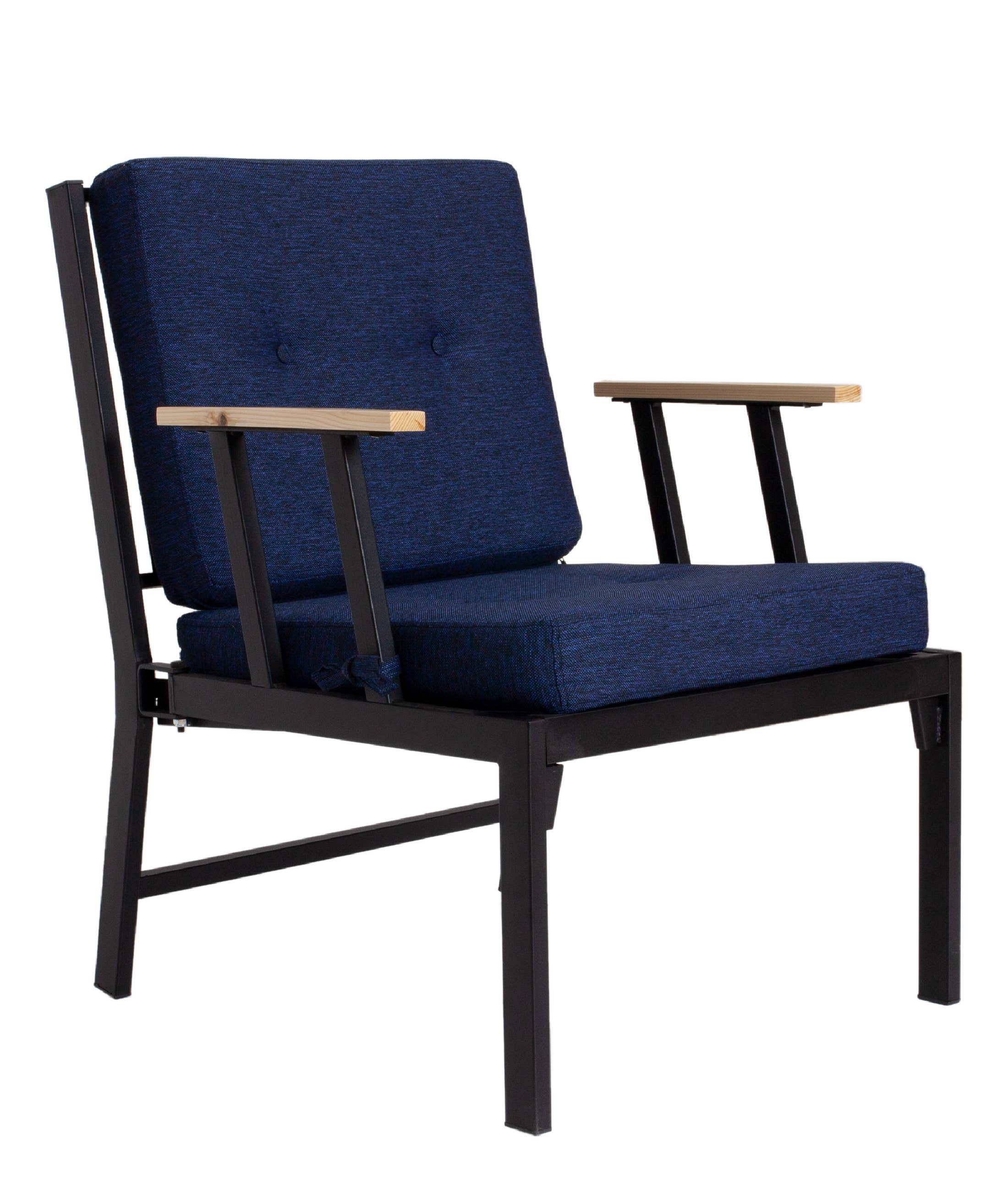Multi Colored Koza Home Mist Navy Blue Single Garden Chair Black Skeleton 6004 Single for wholesale on Faire2