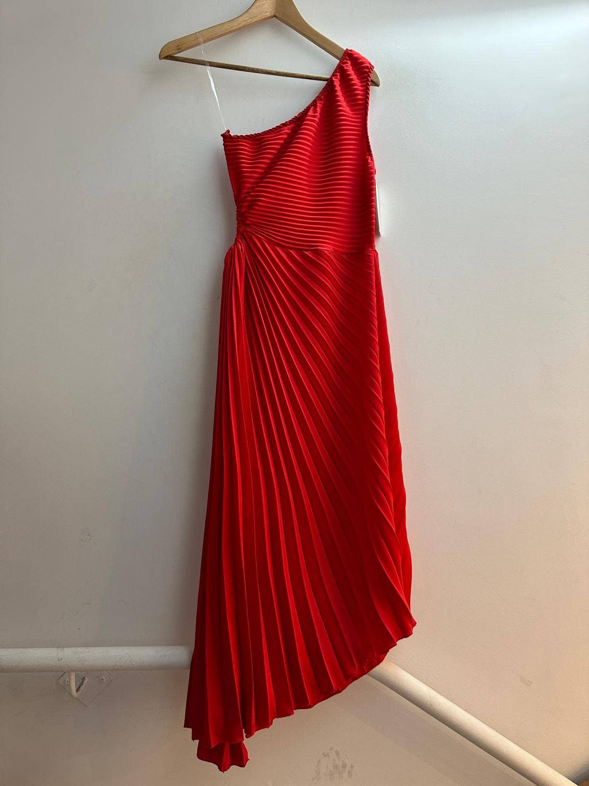 LORIANE – Vestido - Mulher por atacado – Vestido longo assimétrico plissado16