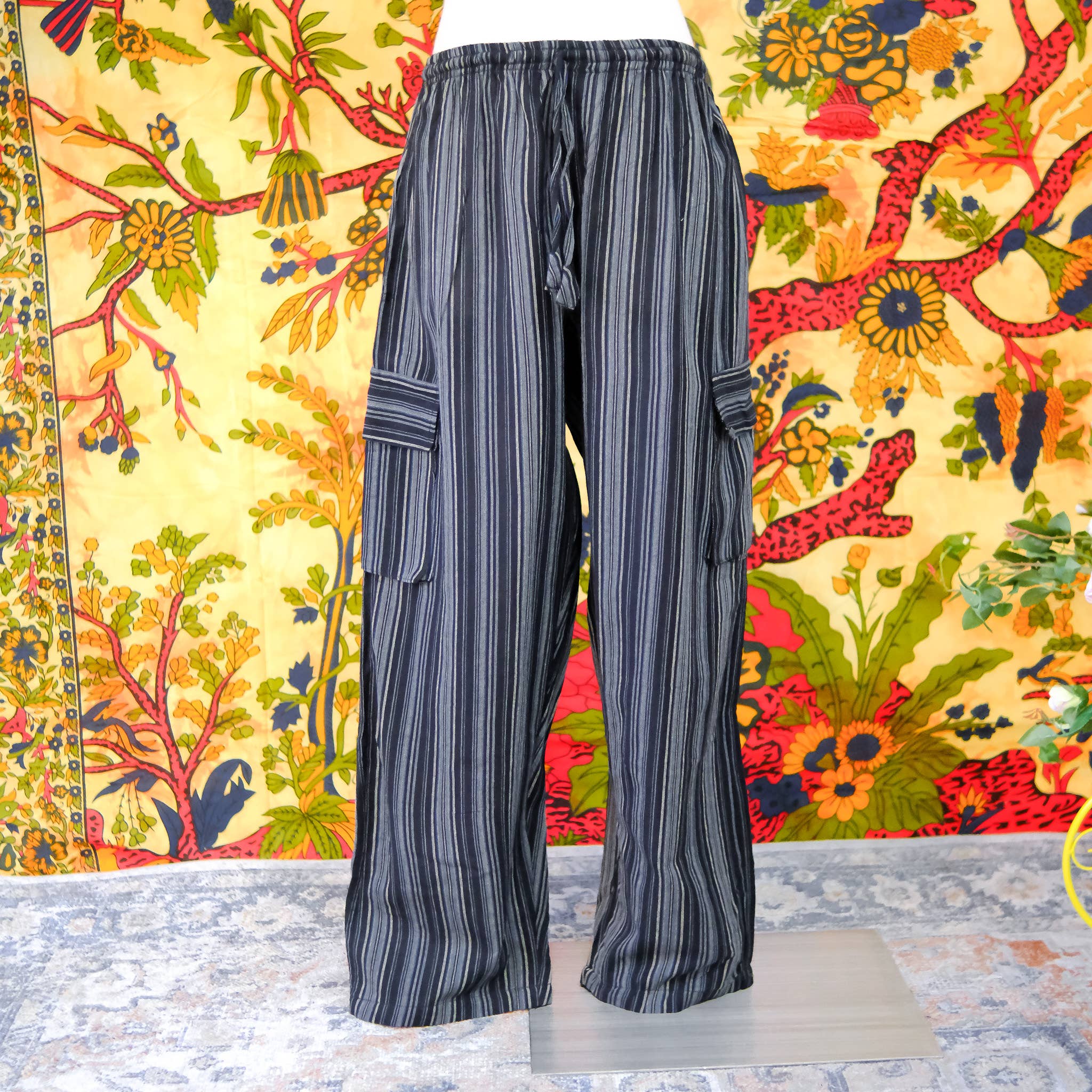 Karma Nepal Crafts - Wholesale Pants - Unisex - Multicolor Unisex Cotton Cargo Pants9