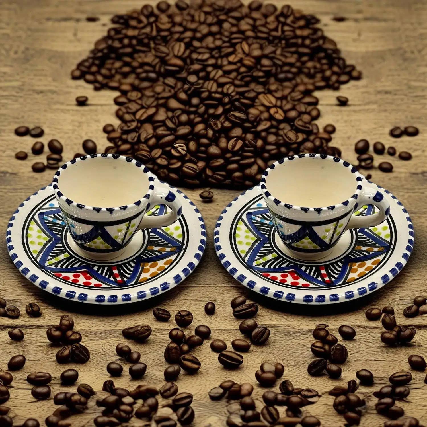 Etnico del Mondo - Wholesale Coffee/Tea Cup - Pair of Handmade Tunisian Ceramic Coffee Cups #10