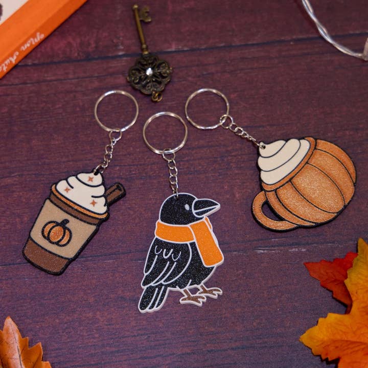 Uniberry 3D - Wholesale Keychain - Unisex - Pumpkin Café Keychain – Autumn Accessory3