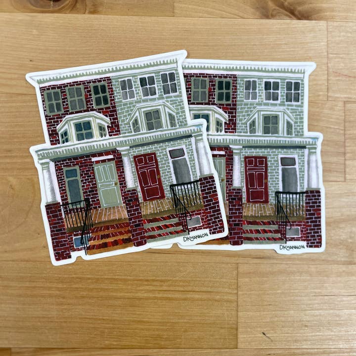 Autocollant en vinyle pour porche de Baltimore pour la vente par DK Hannon Illustration