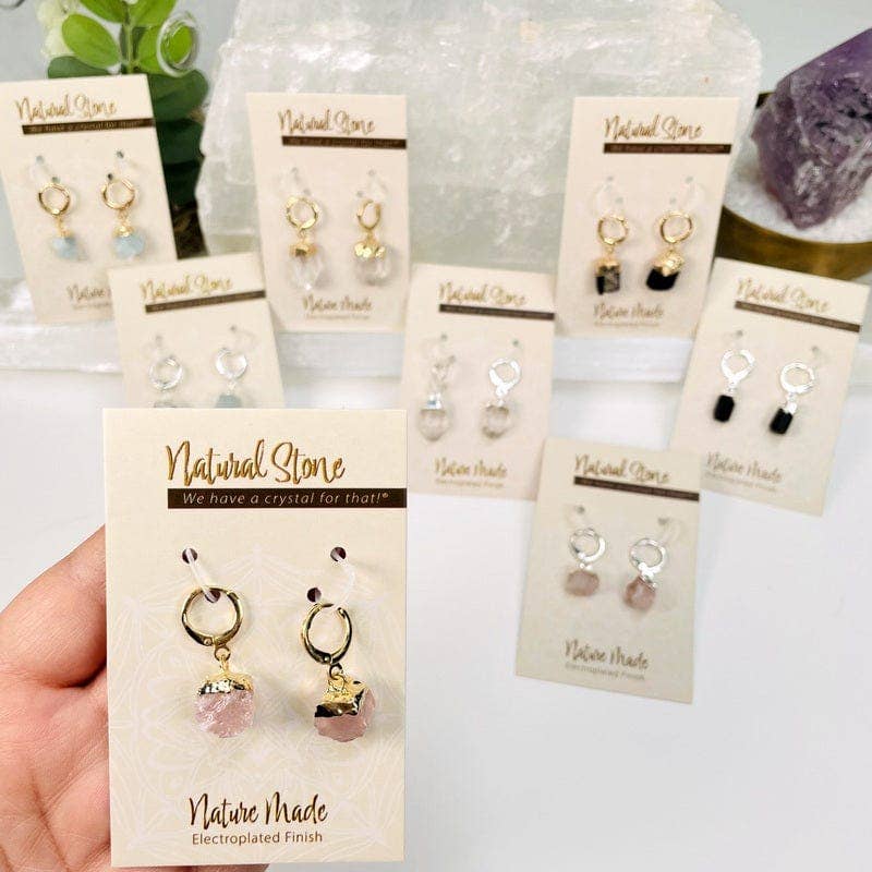 Rock Paradise - Wholesale Dangle Earrings - Crystal Natural Stone Earrings - Assorted Stones -7