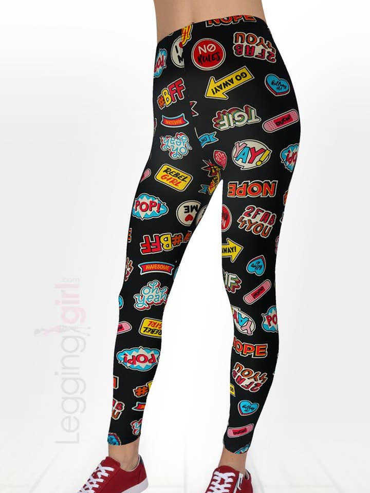 Flicka Power tryckt FeatherSoft Kvinnors Leggings för wholesale av LeggingGirl.com