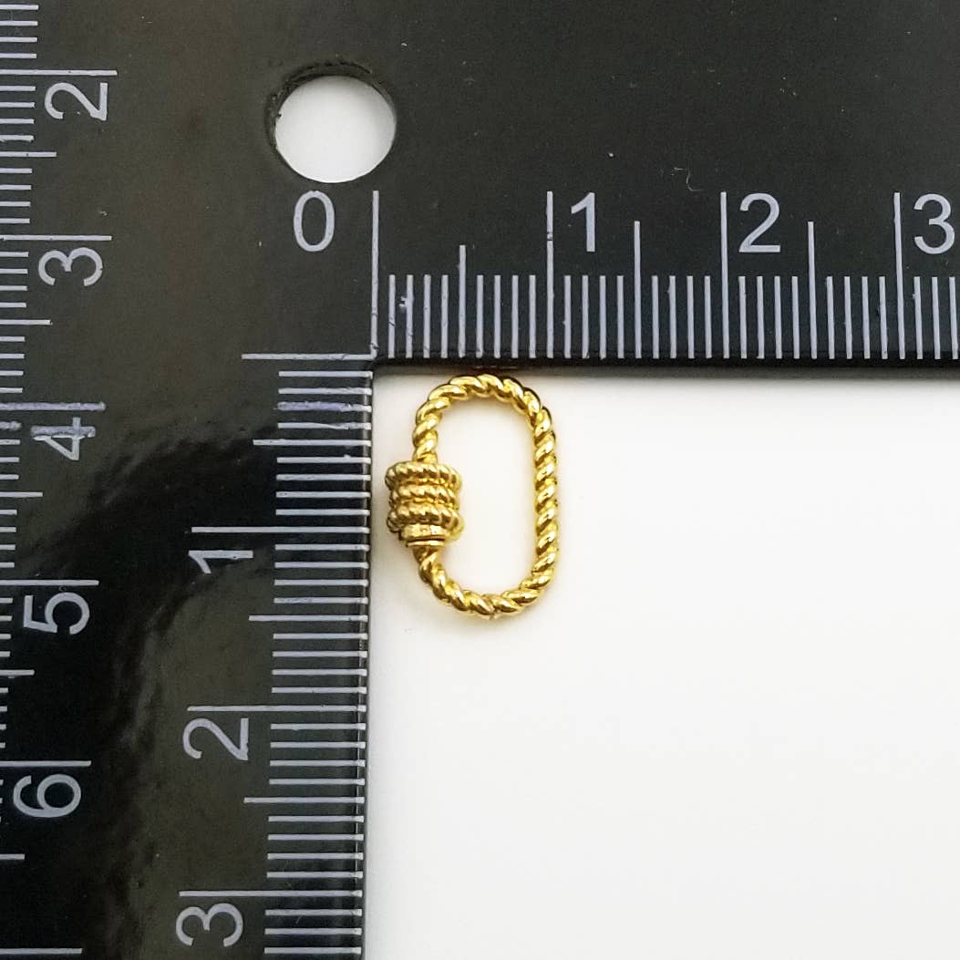 Beads Creation - Vendita all'ingrosso Fibbie per cintura - Moschettone a Vite in Ottone Placcato Oro 18K6