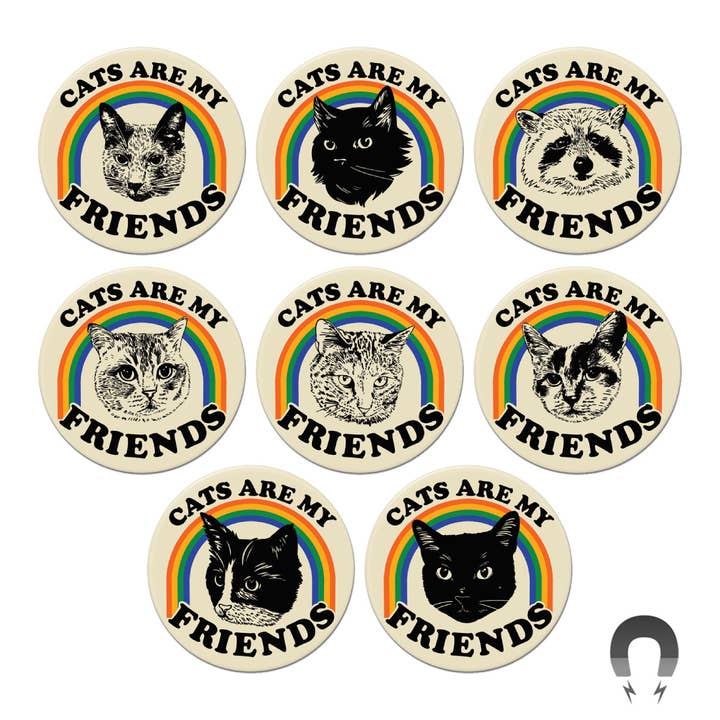 Cats Are My Friends Magnet Bundle for wholesale by Badge Bomb