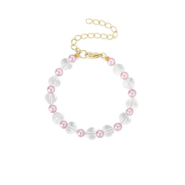 Pulseira Coração de Cristal e Fissal Lilás por atacado de The Tiny Gem