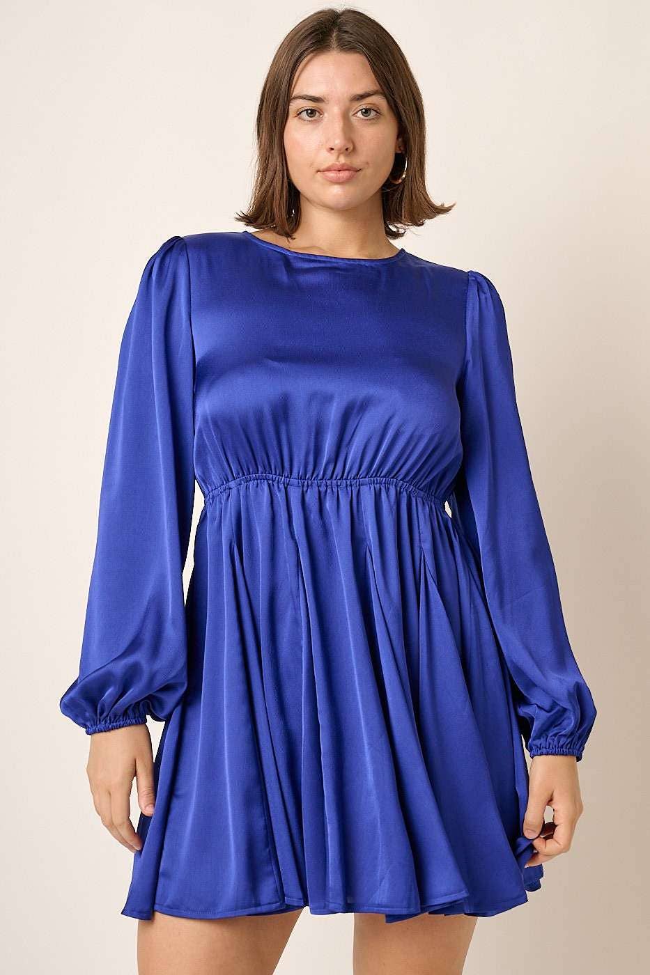 mittoshop - Wholesale Dress - Women's - PLUS SATIN CUT OUT BACK DETAIL MINI DRESS8