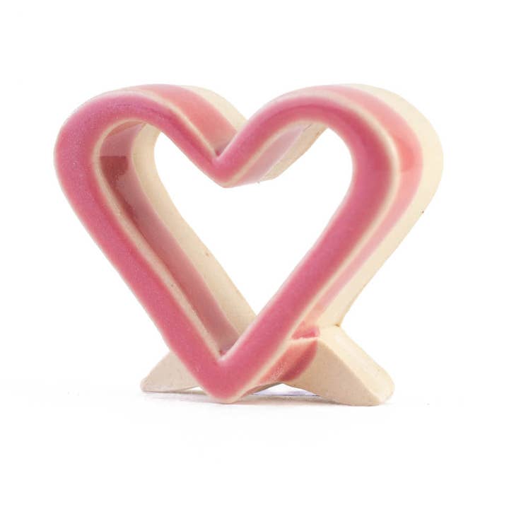 MudLOVE - Wholesale Decorative Tabletop Object - Heart - Handcrafted Ceramic Symbol - Various Colors