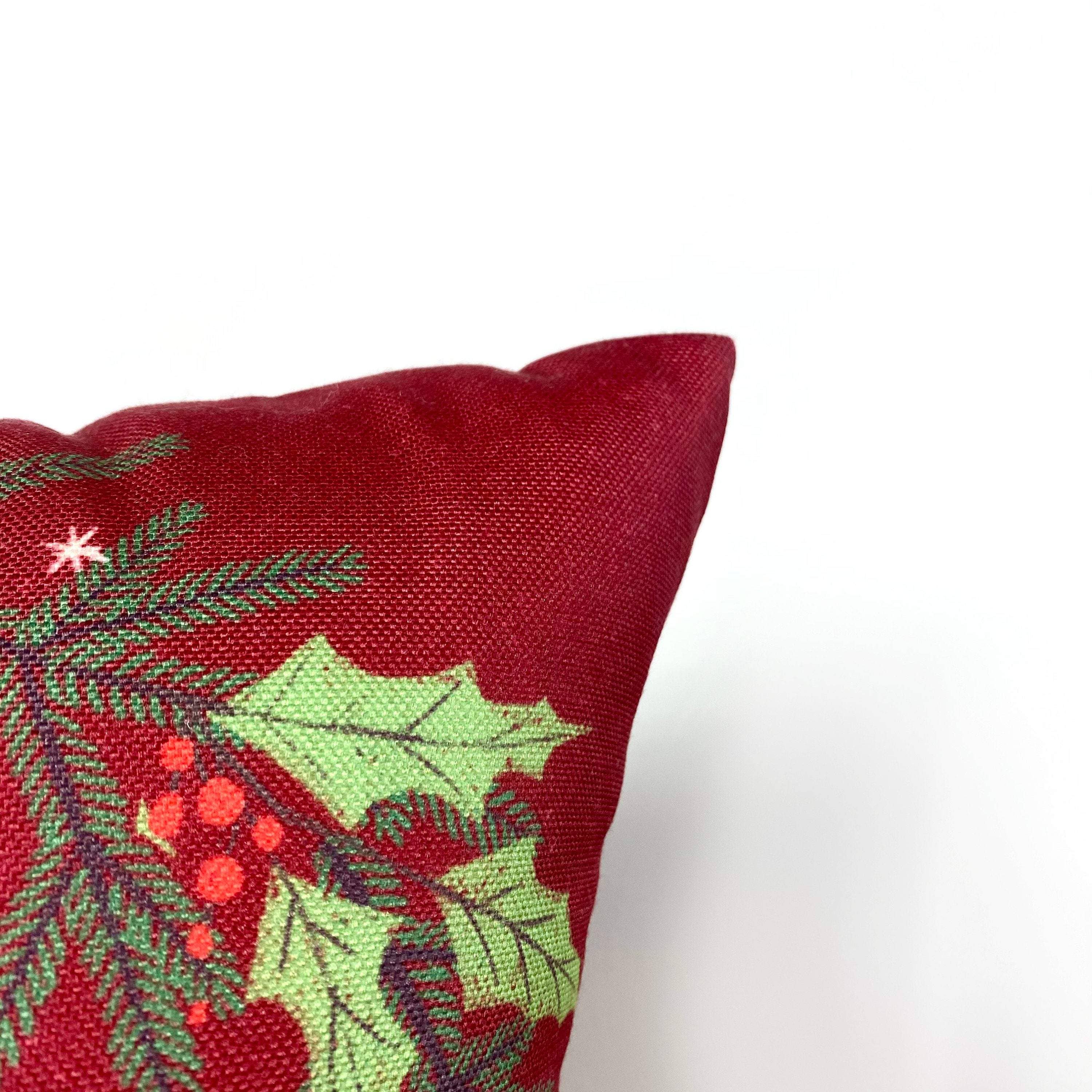 UniikPillows - Wholesale Throw Pillow Cover - Red Happy Holiday Wreath Throw Pillow Cover | Rustic Christmas Decor | Christmas Gift | Home Decor Christmas | Decorative Pillows for Couch5