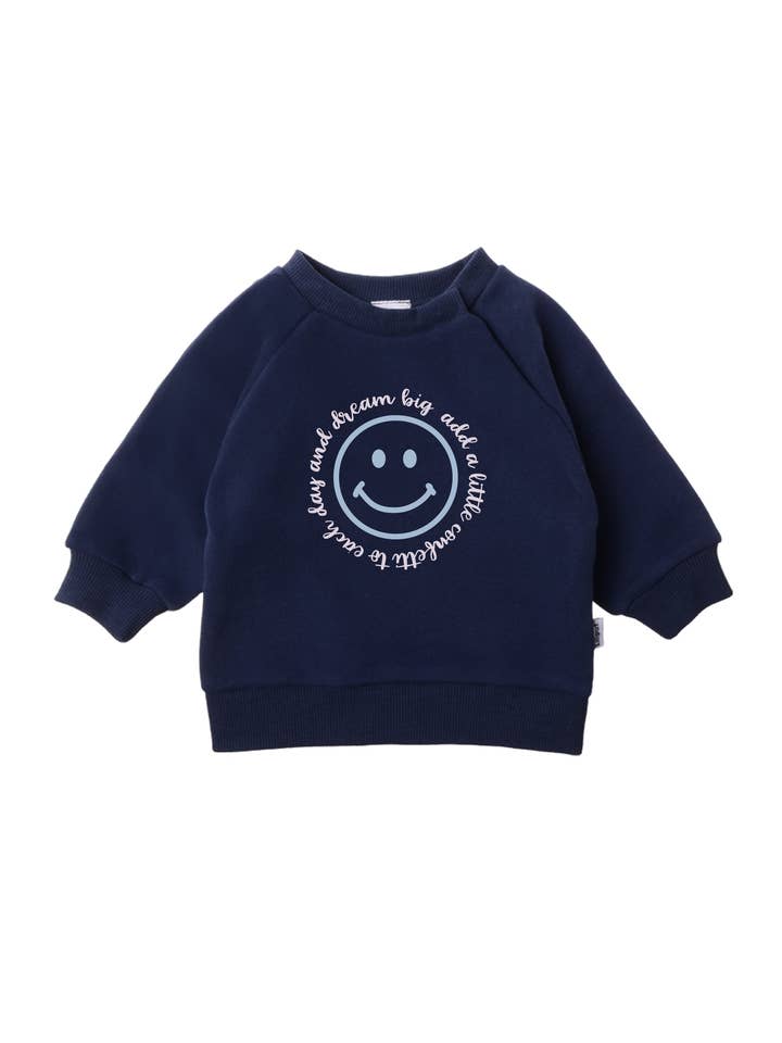 Sweatshirt i blått med tryck "little confetti" för wholesale av Liliput