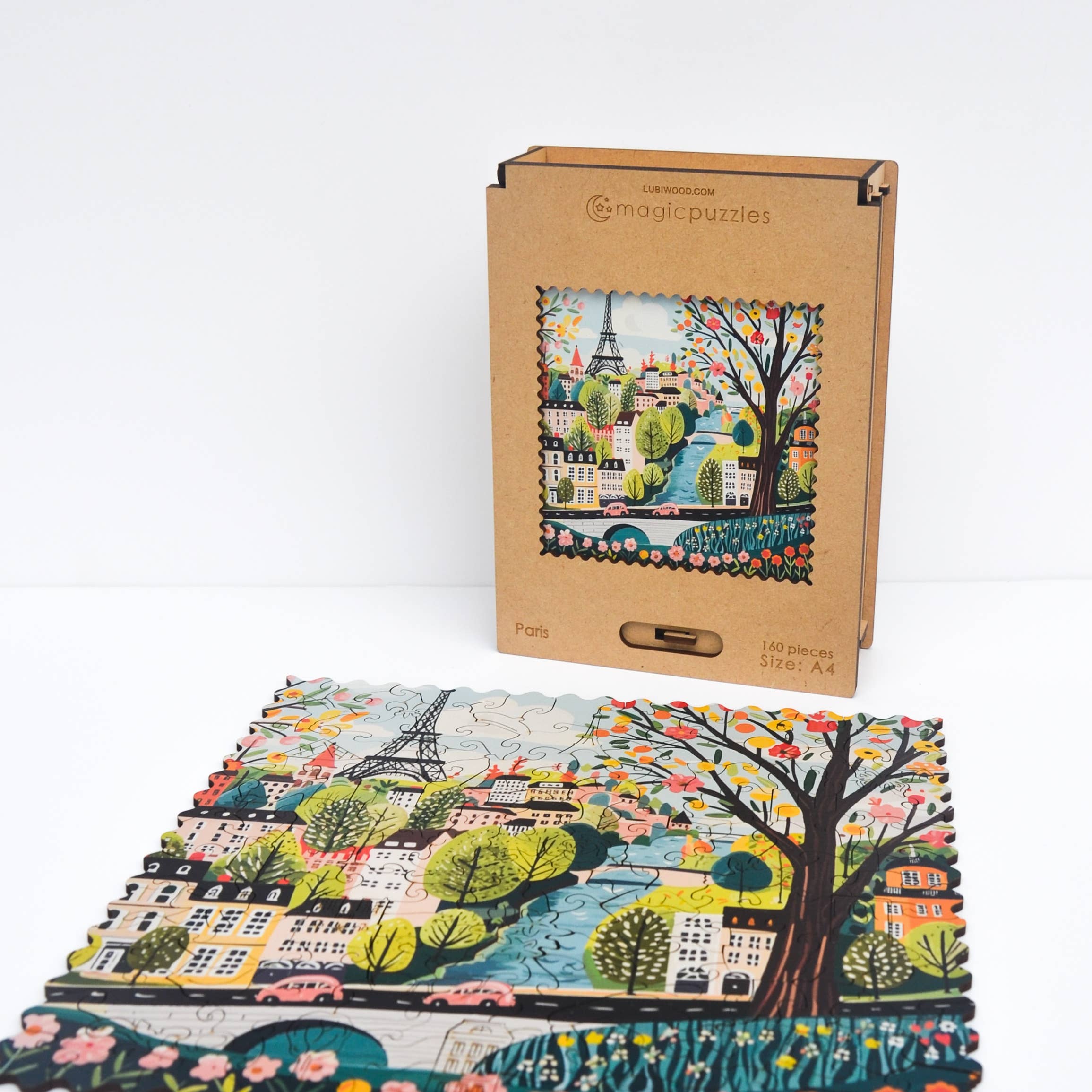 Lubiwood - Vente Puzzle – adulte - Puzzle en bois Paris format A4 avec boîte premium2