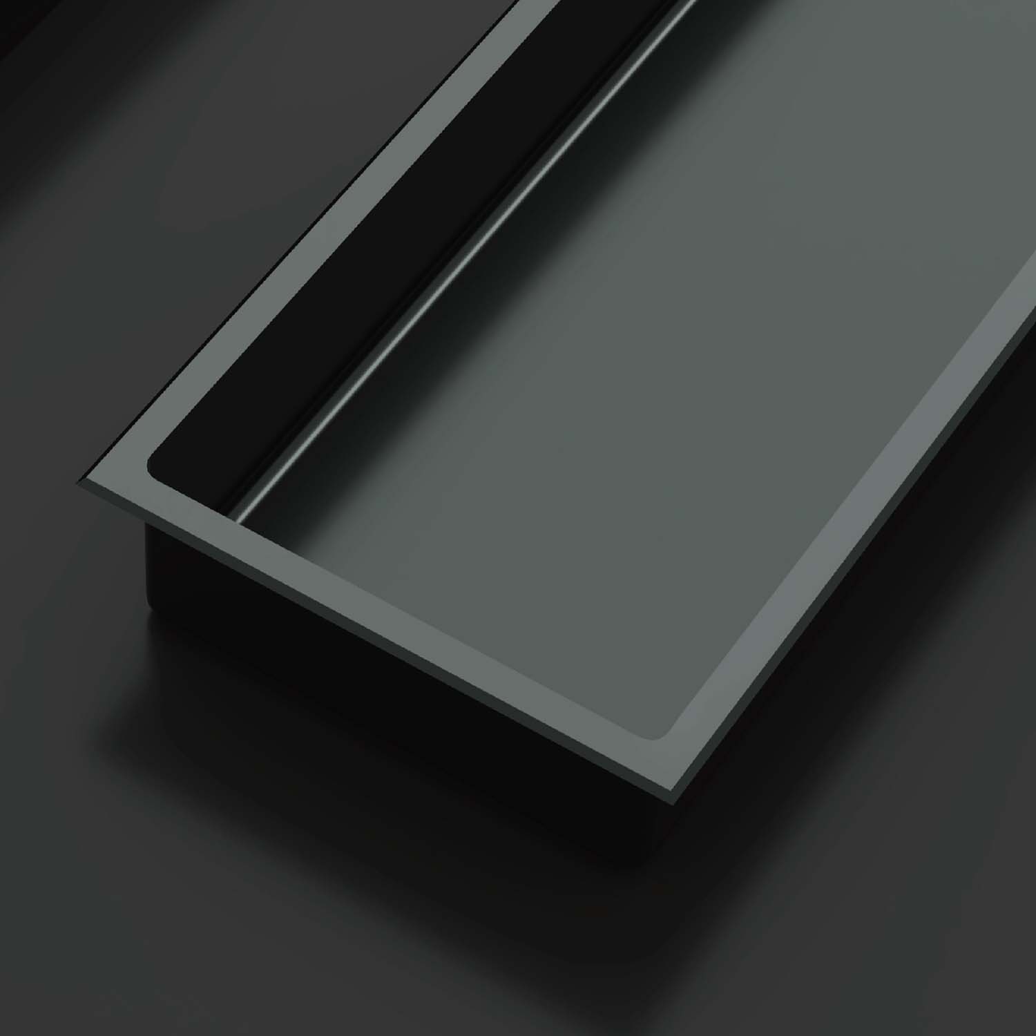 Stilform Handels GmbH - Wholesale Wall Mounted Shelf - Stilform wall niche 90 x 30 matt black stainless steel with 2 shelves shower caddy3