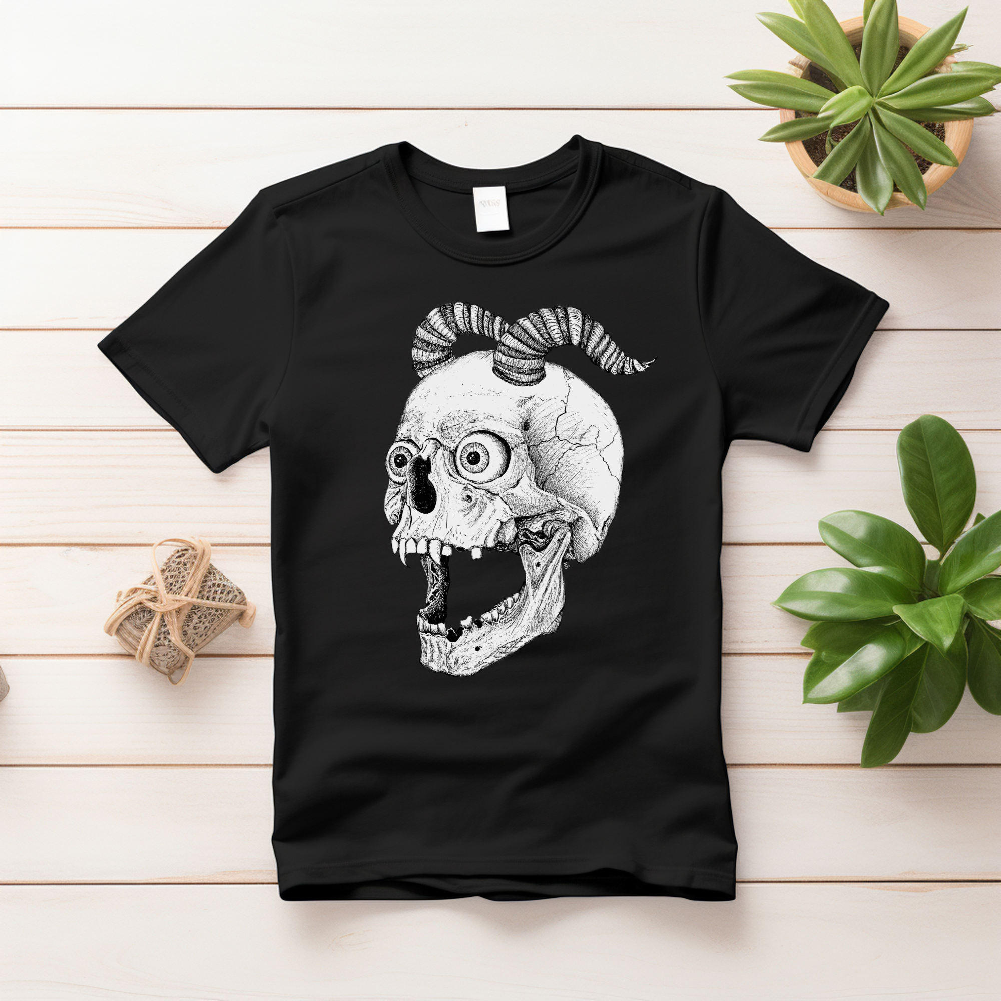 Hannah Kate Makes – wholesale T-shirt (graphic) – unisex – Screaming Skull T-shirt - Black - 100% Cotton - Reg/Fitted23