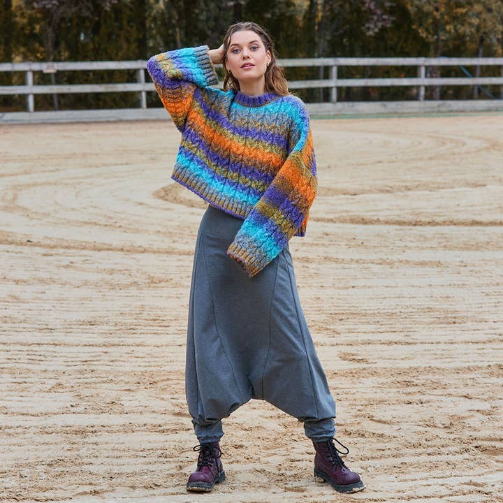 Pantalones Casuales Grises de Mujer con Tiro Bajo y Cintura Elástica para venta al por mayor de Los Banditos