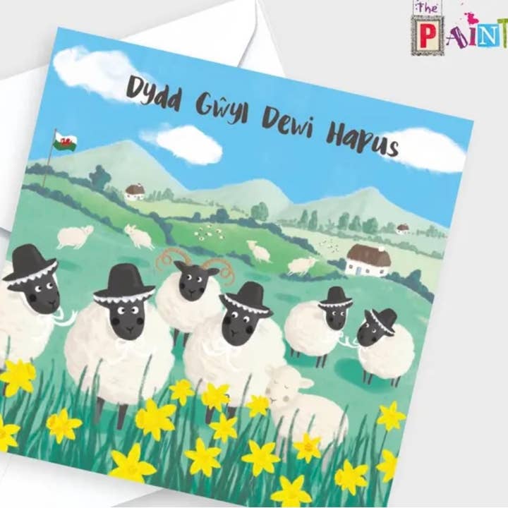 'Dydd Gwyl Dewi Hapus (ram welsh Woolies) for wholesale by The Paintbox