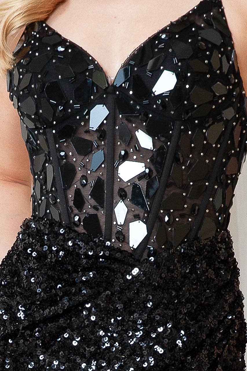 LA Merchandise - Wholesale Gown - Women's - LAA5050 Sleeveless Mirror Rhinestones Prom Long Dress2