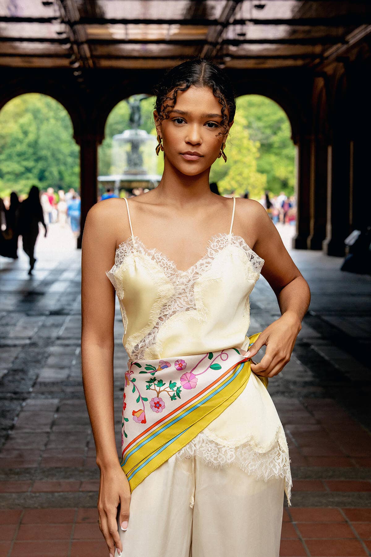 Jessie Zhao New York – wholesale Scarf – Women's – Limoncello Jardin Double Sided Silk Scarf5