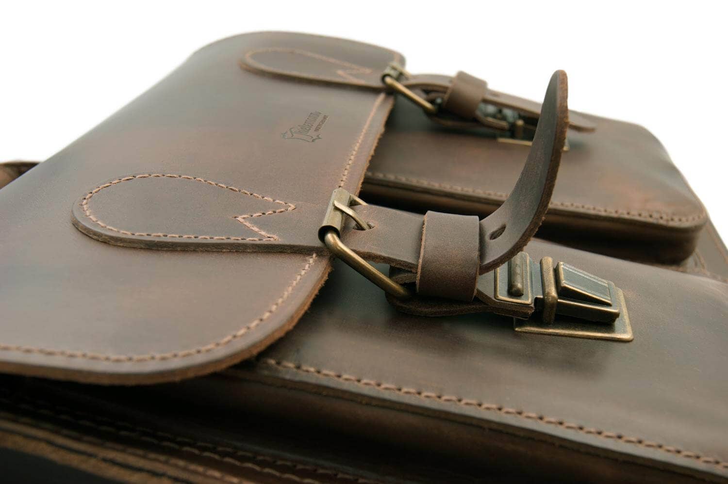 Thielemann Leather Manufacturer – Pasta - Unissexo por atacado – Maleta de couro “Köln” PREMIUM | cor: marrom escuro6