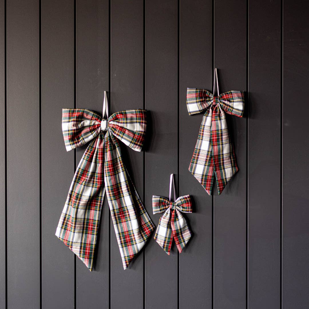 Luxe B Co - Wholesale Christmas Decoration - Bow Holiday Red Plaid Fabric