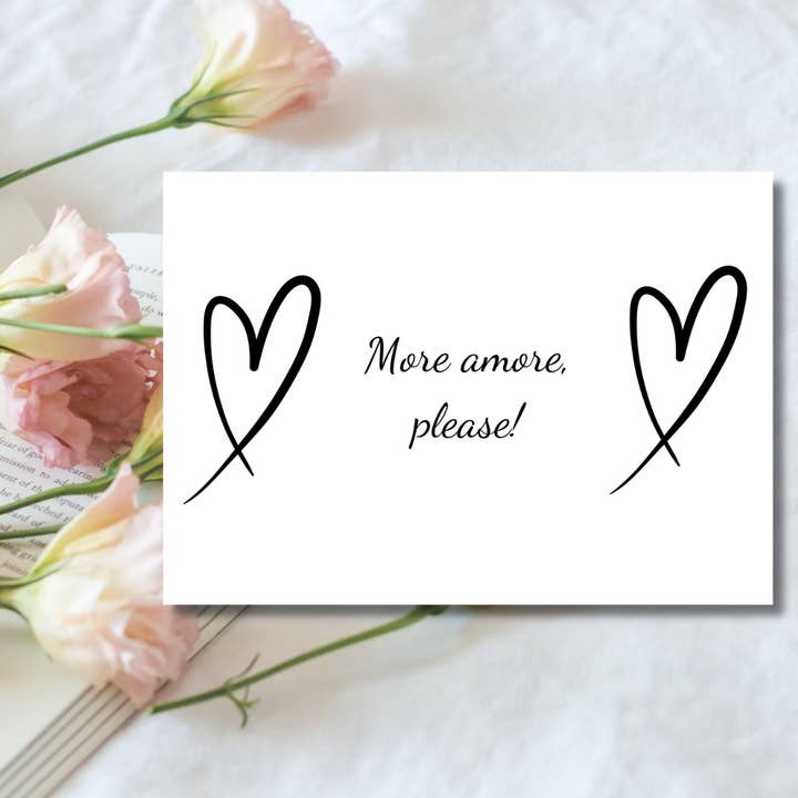 More amore please Herzkarte Postkarte Karte mit Herz, Herzen für den Großhandel von FreelingVenture