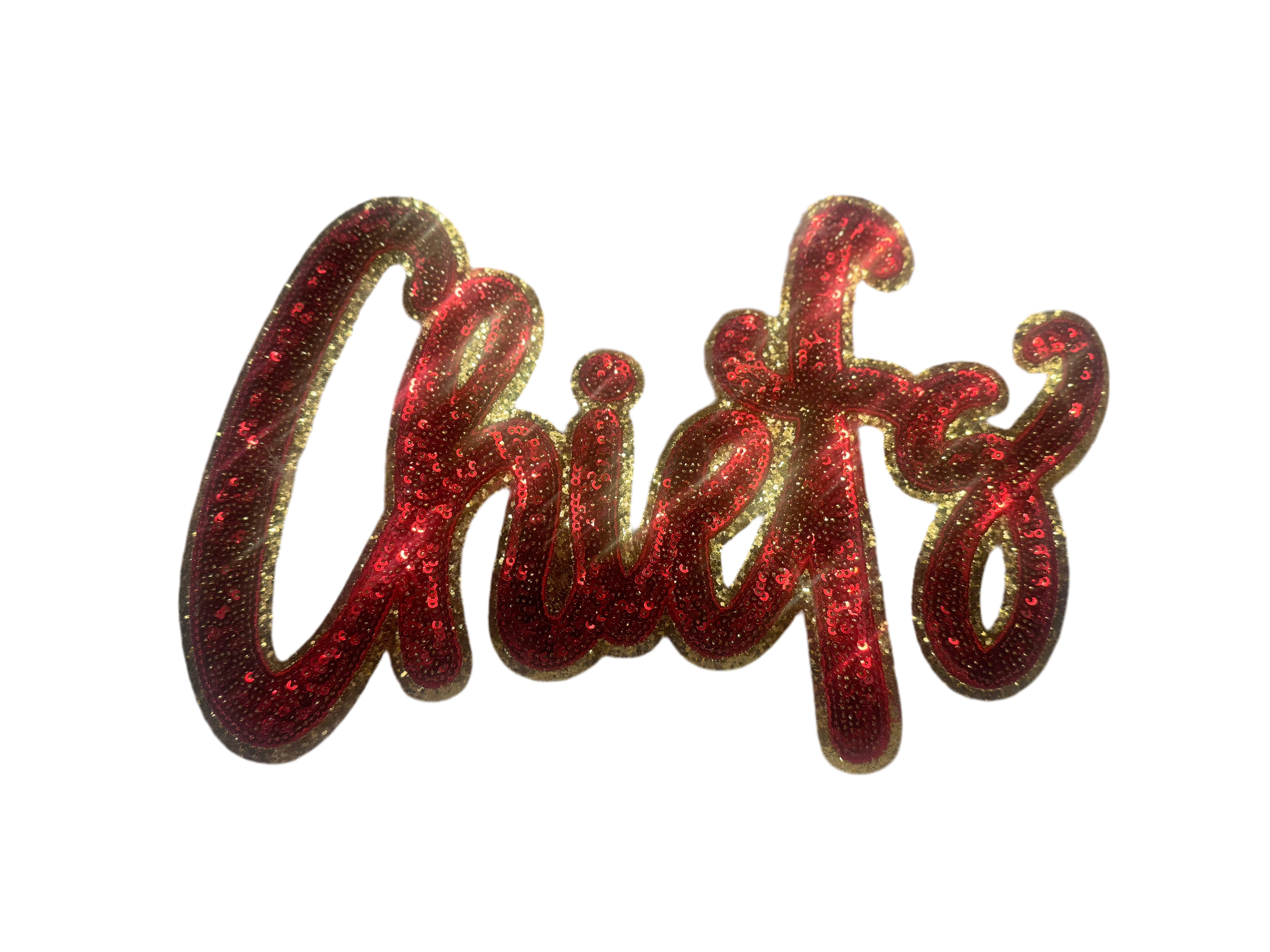 sequinandstiches - Wholesale Patch - Chiefs Patch, Sequin Patch, Gold Glitter Backing, Iron On Patch, Game Day Patch, High School Mascot Patch, DIY Patch5