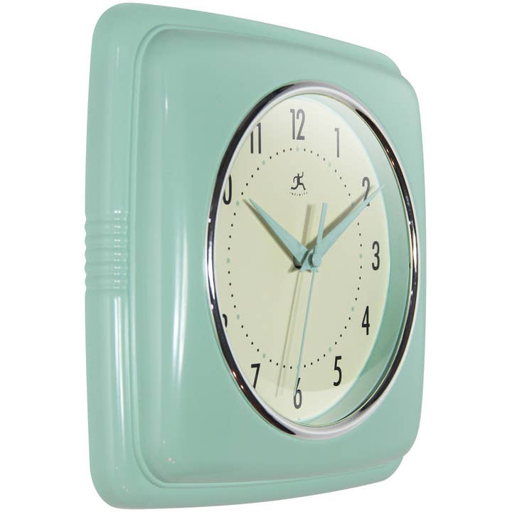 Retro Square Pastel Green Indoor Wall Clock 9.25 Inch for wholesale on Faire