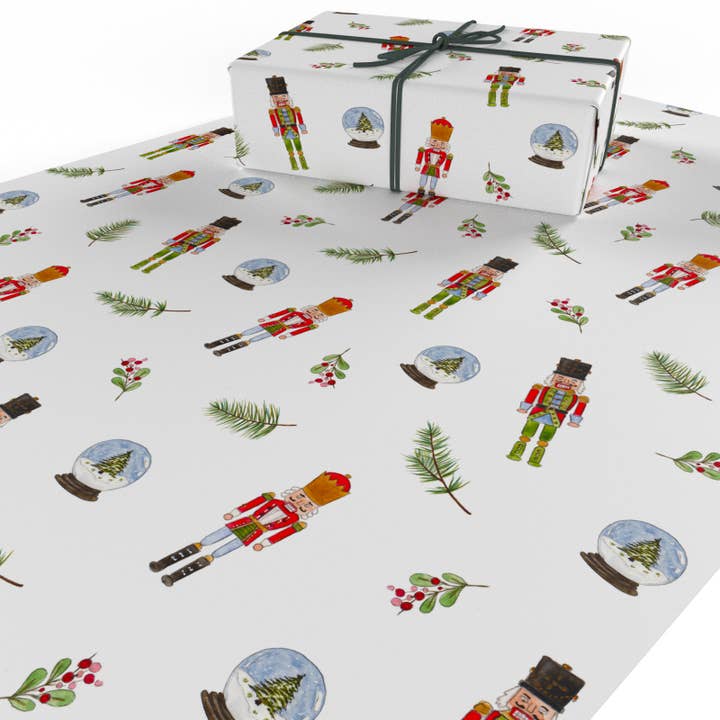 Re-wrapped - Wholesale Flat Wrap - Christmas Tin Soldiers Wrapping Paper • ECO Friendly
