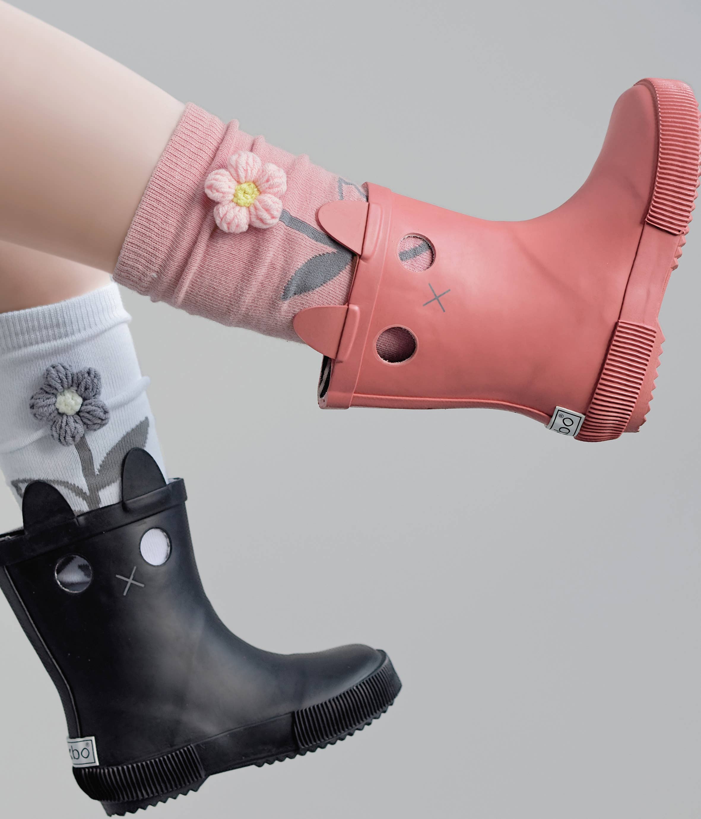 BOXBO – Großhandel Socken - Kinder – Hochsocken Flower - Pink2