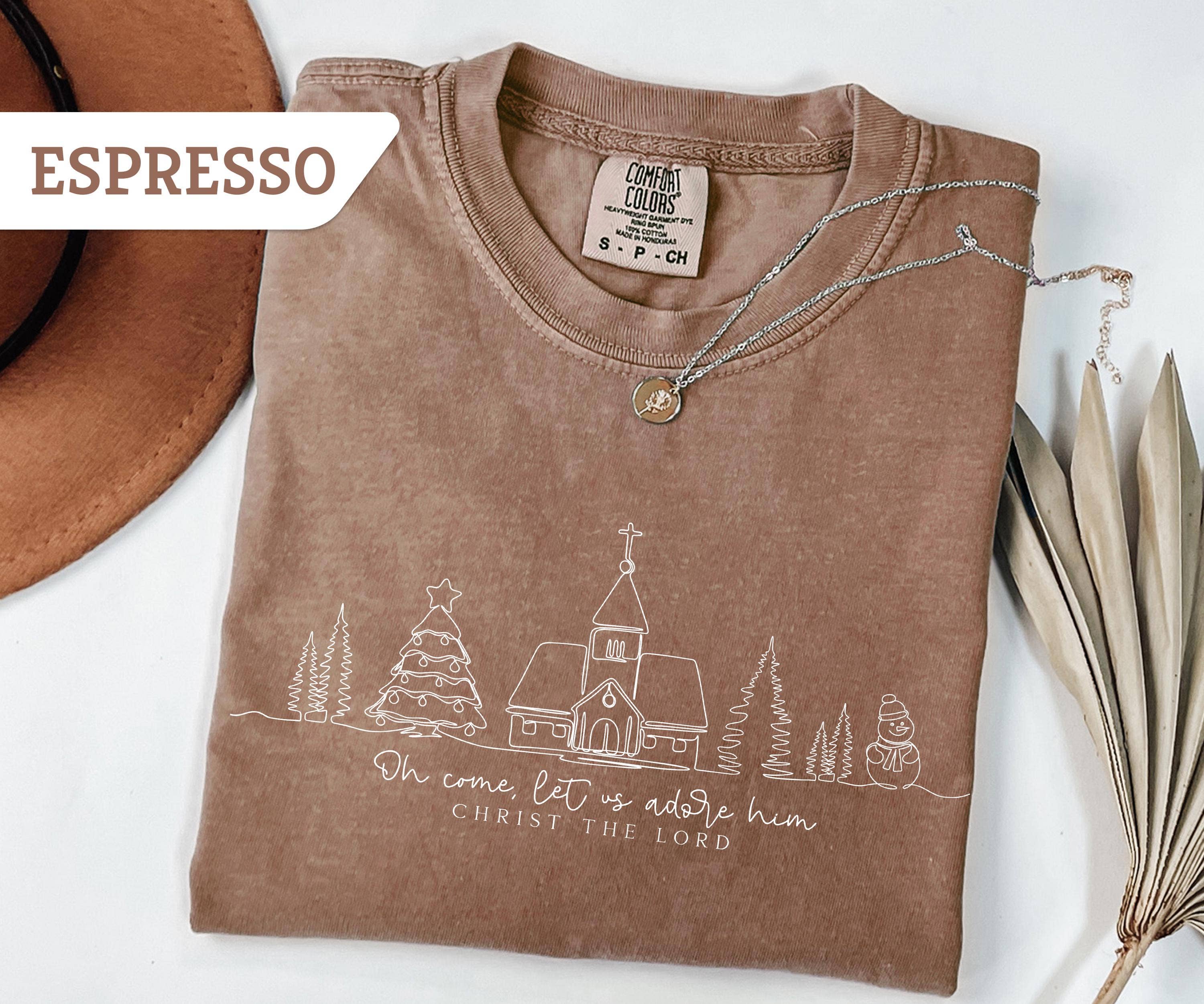 Glaime - Wholesale T-Shirt (Graphic) - Women's - Comfort Colors Oh Come Let Us Adore Him Sweatshirt, Nativity1