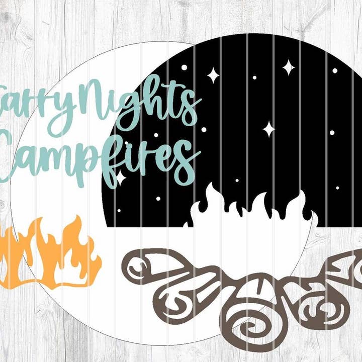 Nuits étoilées et feux de camp Porte-enseigne DIY | Kit de panneau en bois pour la vente par Kate's Blanks