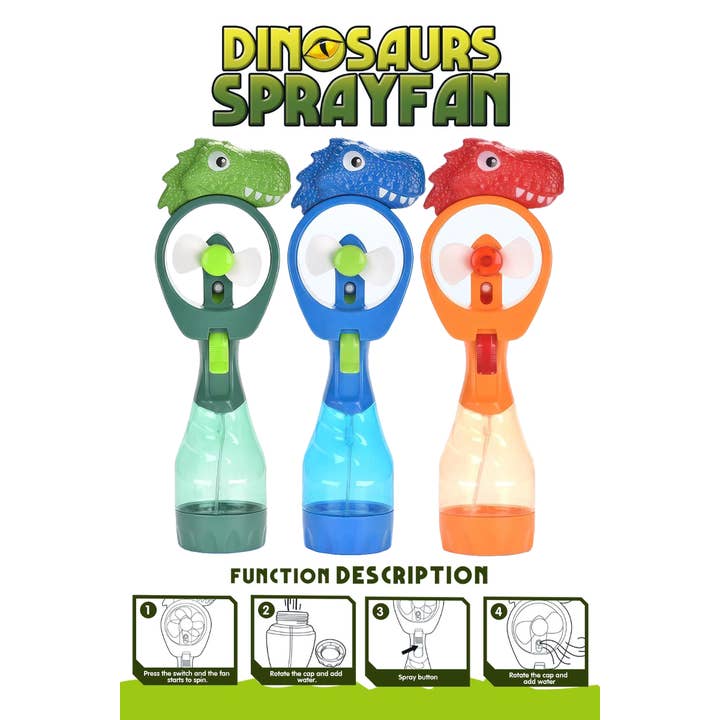 Cap Zone - Wholesale Electric Fan - T-Rex Dinosaur Water Spray Misting Electric Fan