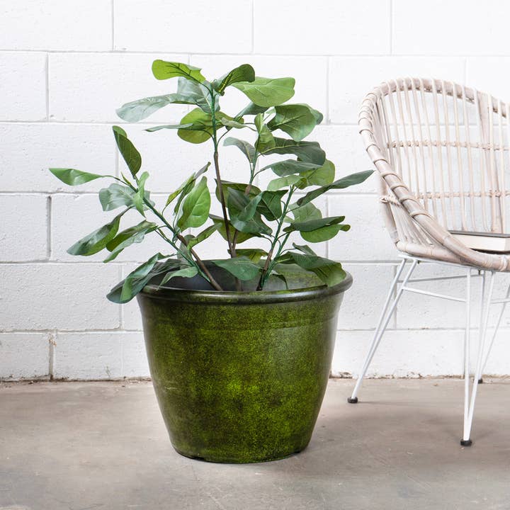 Willow Group - Wholesale Plant Pot - 22" Garden/Patio Polypropylene Planter - Matte Green Granite1