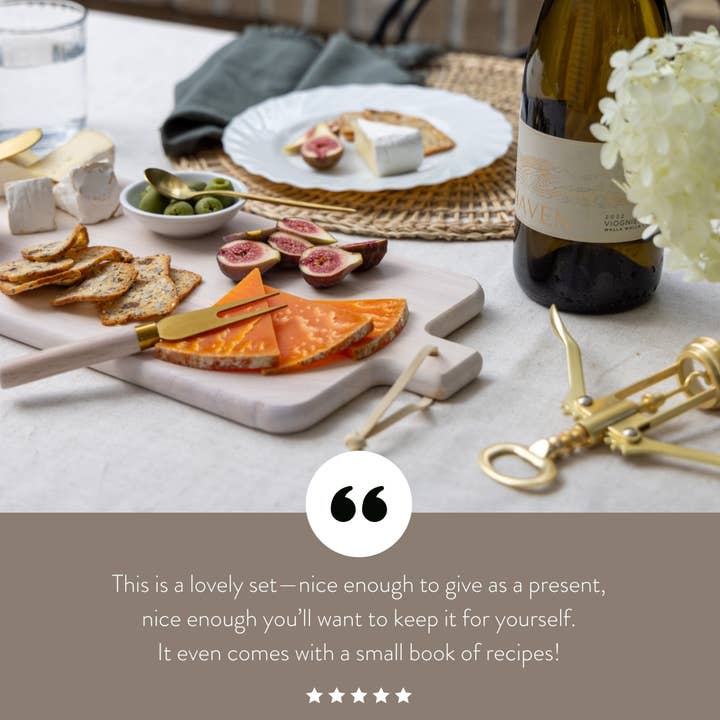 HOST AT HOME by The Bamboo Abode - Wholesale Cheese Board - 7 Piece Charcuterie Board Gift Set Starter Kit, White/Black6