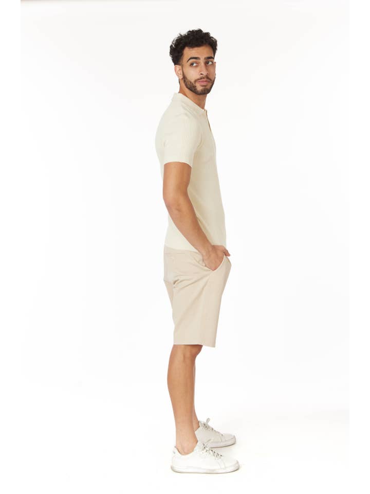 HB Beige Men's Twill Summer Stretch 4 Pocket Chino Shorts for wholesale on Faire