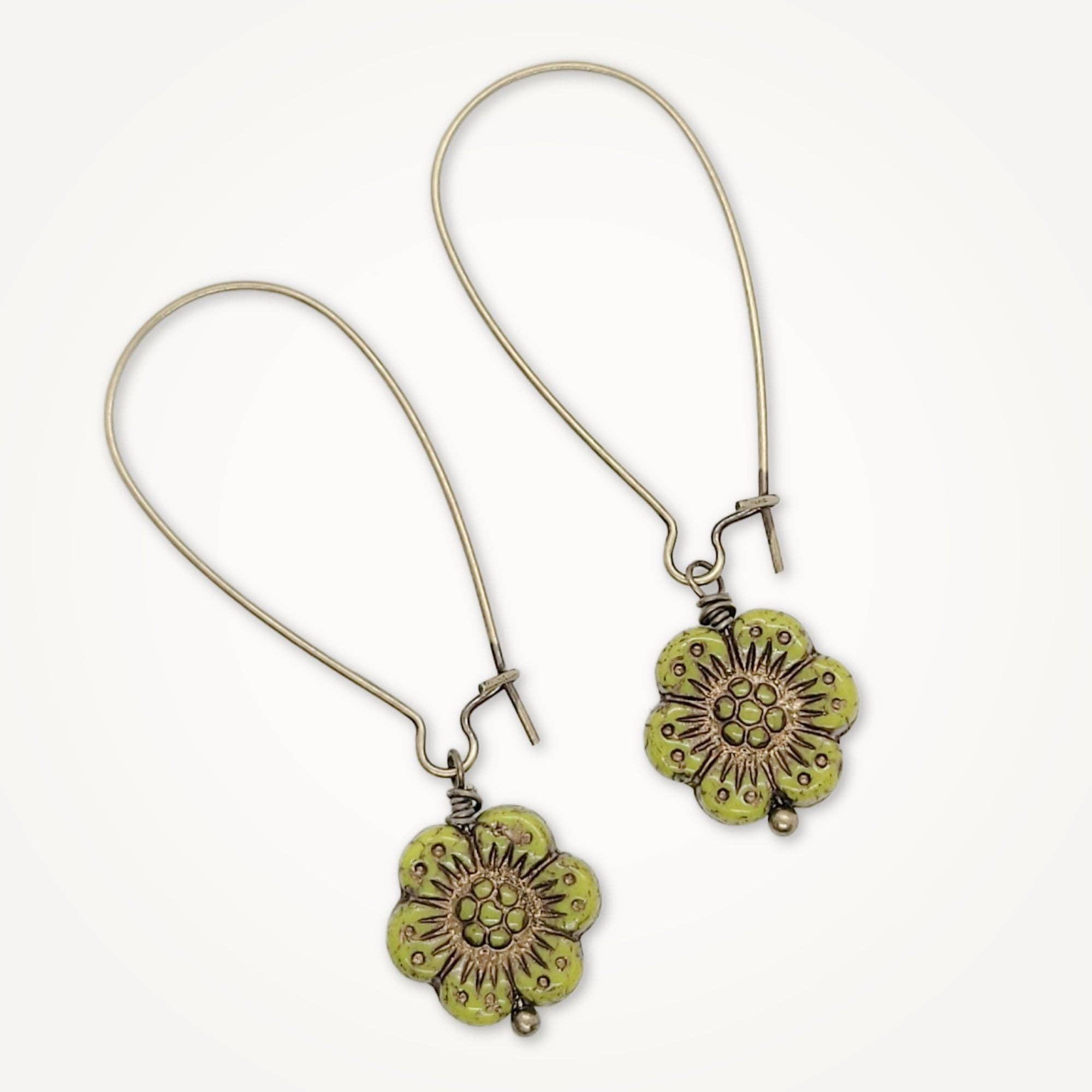 Beatrixbell Handcrafted - Wholesale Dangle Earrings - Wild Rose Earrings • Czech Glass0