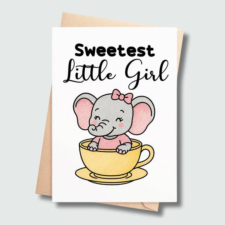 Petite Fille la Plus Douce – Carte Éléphant Bébé pour la vente par SP Gifts