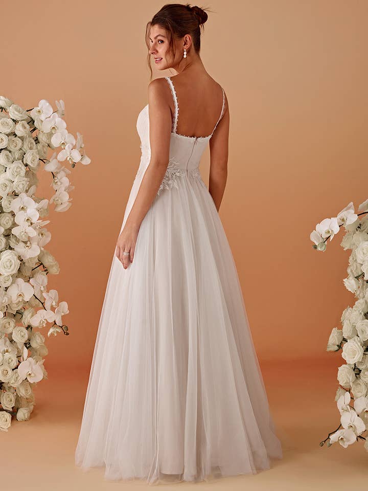 Ever-Pretty - Wholesale Gown - Women's - Glamorous A Line V Neck Spaghetti Straps Wedding Dress