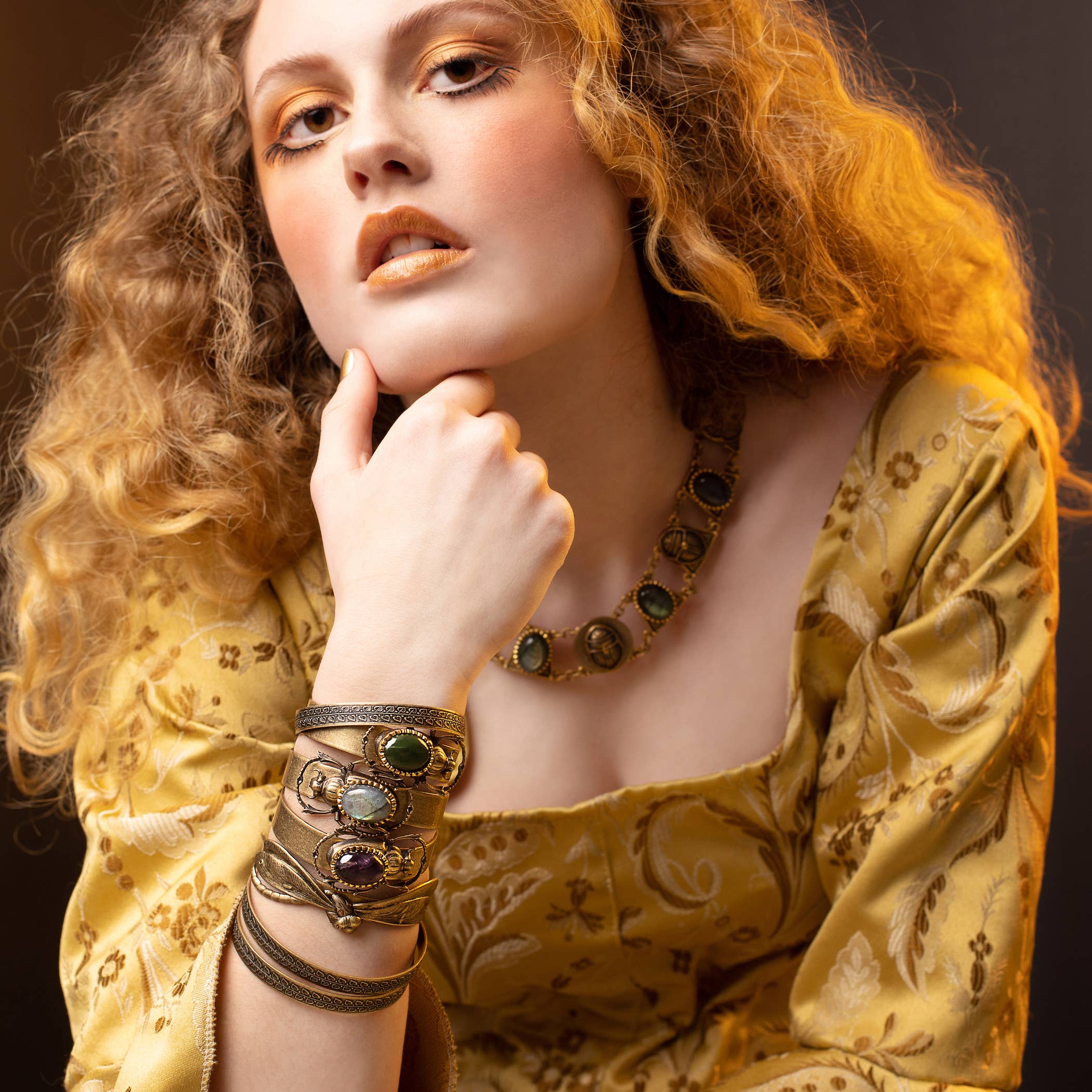 Trollbinde - Vente Bracelet manchette - Bracelet rigide sacré scarabée en laiton réglable1