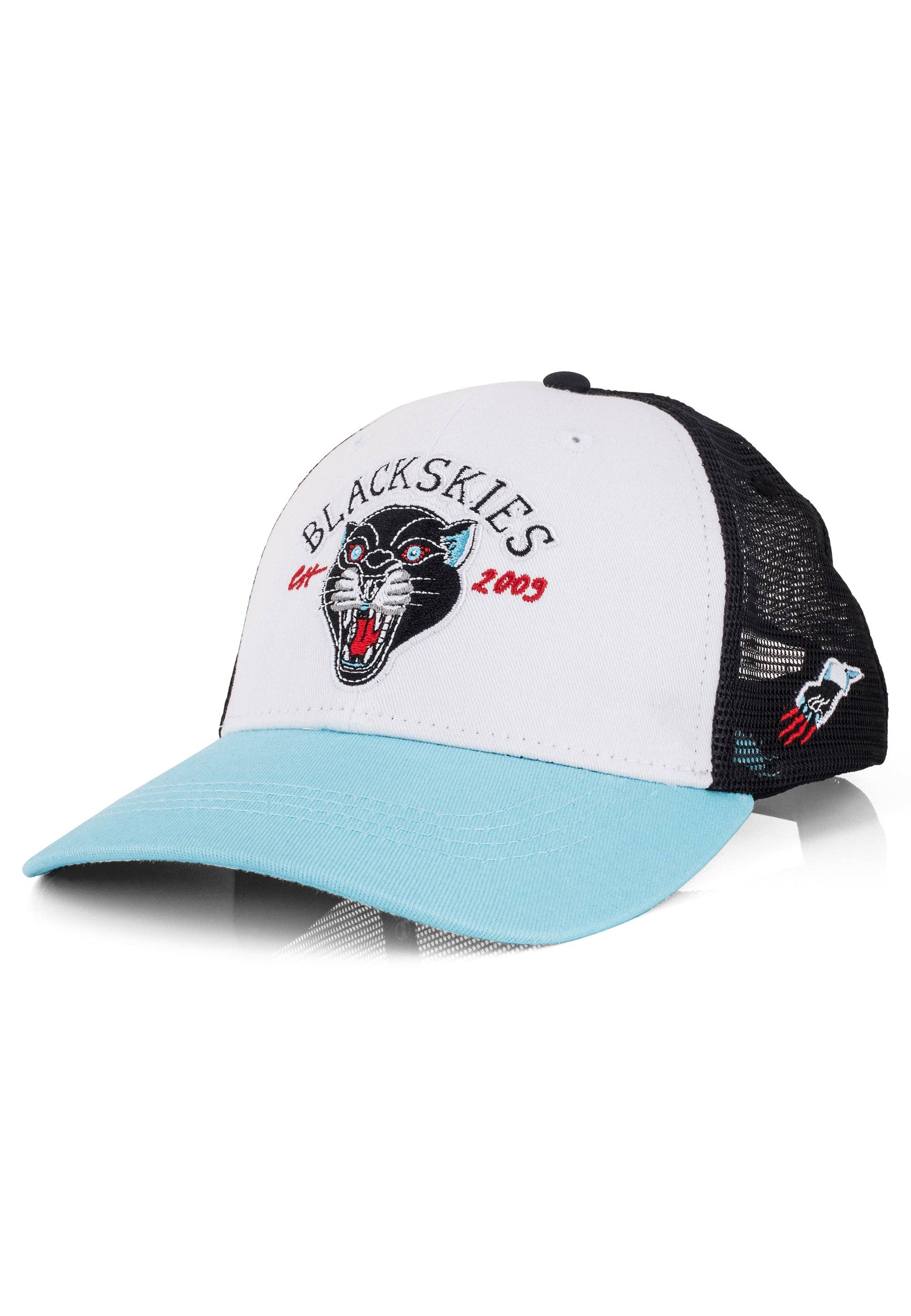 Blackskies - Wholesale Trucker Hat - Unisex - Traditional Tattoo Trucker Cap Panther White-Black-Blue0