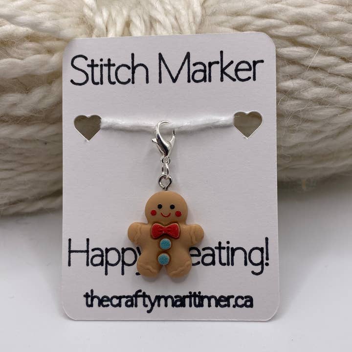 Gingerbread Man Stitch Marker for wholesale by The Crafty Maritimer