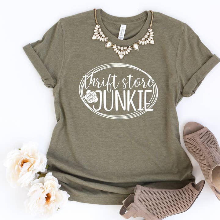 Amy Anne Apparel Inc - Wholesale Screen Printed T-Shirt - Women's - Thrift Store Junkie Tee Shirt | Mom Tee3