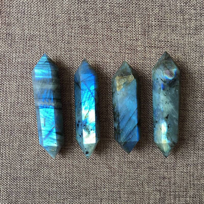 Moon Rituals - Wholesale Spiritual stone/crystal - Double Terminated Point Labradorite Crystal for Intuition and Transformation, Christmas Crystal Gift1